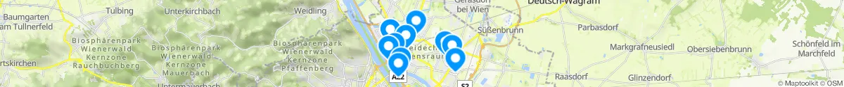 Kartenansicht für Apotheken-Notdienste in der Nähe von 1210 - Floridsdorf (Wien)